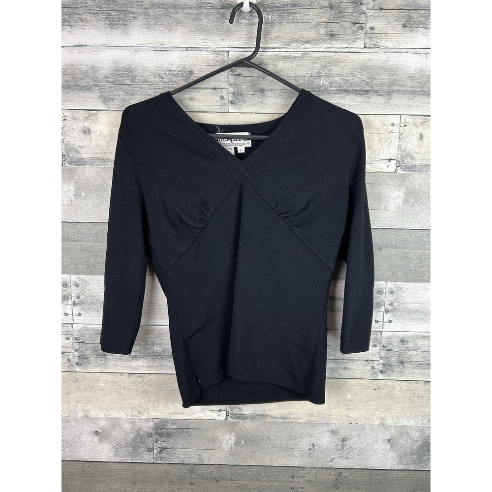 Joseph A Women's Black Large 3/4 Sleeve Blouse